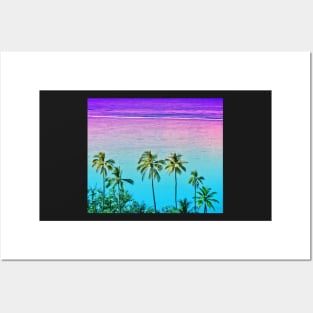 Moorea Purple Palms Posters and Art